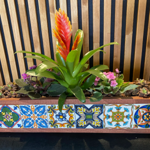 Mexican tile patterned wooden